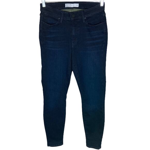AYR 'The Skinny' Jeans In Jac's Jeans Wash Dark Blue Distressed Stretchy Sz 14 R - Picture 2 of 16
